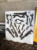 Vintage tool display board with tools