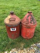 Pair vintage fuel cans