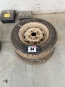 Pair 155R13 wheels and tyres