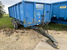 1978 AS Marston F10 10t twin axle grain trailer with manual tailgate and grain chute. Serial No: 418