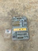 Quantity drill bits and spirit level