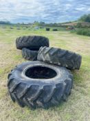 3 No 420/85 R28 tyres and 2 No tractor tyres