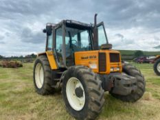1992 Renault 103-54 TX turbo 4wd tractor with 2 spools. Tyres: Rear: 420/85 R38. Front: 14.9 R28. Re