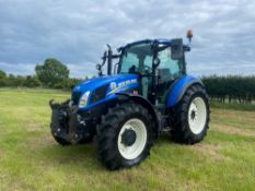 2018 New Holland T5115DC tractor with front linkage and pto. Hours: 2685. Reg: BX18 DKA.