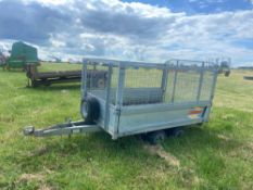 Bateson 7ft x 4ft twin axle cage trailer Tyres: 16.5 x 6.5-8