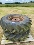 2 No Goodyear 14.9- 13-24 wheels and tyres