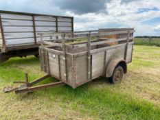 Single axle wooden sided trailer