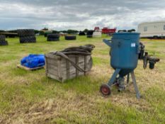 Blastline shot blaster with pipes,accessories 100L and 10 No bags of sand