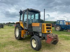 1988/1989 Renault 95.12 2wd tractor with 2 spools, pickup hitch and front weights. Tyres: Rear: 420/