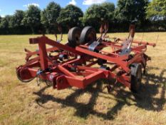 Kongskilde Vibroflex 6m hydraulic folding cultivator, linkage mounted. Model: VF313P. Serial No: 050