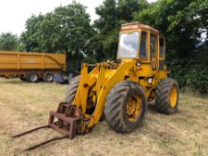 1984 Bray FS4000C Super Ram 4 pivot steer loading shovel with 4 cylinder diesel engine on 18.4/15-26
