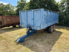 1979 Ken Wootton Ltd 10t grain trailer with manual tailgate and grain chute on 14.0/80-16 wheels and