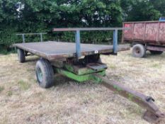 Big K bale trailer, 4 wheel 22ft x 8ft with wooden floor on 12.5/80-15.3 wheels and tyres
