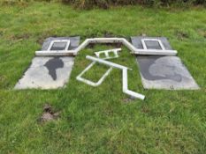 Linkage mounted adjustable mudguards