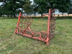 Browns 19ft manual folding seed harrows, linkage mounted
