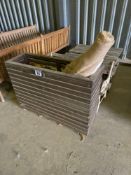 Wooden garden benches and planter