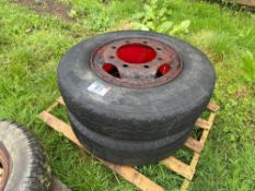 Pair 8.25-17 wheels and tyres with 8 stud centres