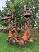 Browns Hectavator 7.5m hydraulic folding cultivator, linkage mounted. Serial No: H25939