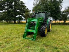 2015 John Deere 6125R AutoQuad 40Kph 4wd tractor with front and cab suspension, 3No electric spools,
