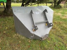 Bag filling scoop with Caterpillar attachments