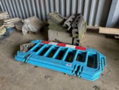 Quantity Heras fencing feet and plastic bollards