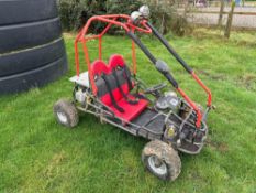 Go-cart with petrol engine, 3 speed gearbox and roll cage