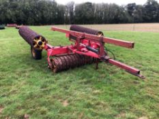 Vaderstad RX 6m Cambridge rolls with homemade drawbar to pull behind cultivator