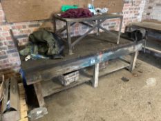 Wooden workshop bench 7ft x 2ft 10inches With table