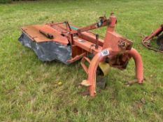 1989 Bamfords International 1.65m twin drum mower, linkage mounted, PTO driven. Serial No: 89181186