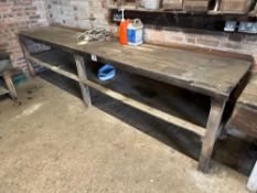 Wooden workshop bench 3.45m x 0.75m