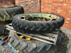 Pair Avon 6.00-36 row crop wheels and tyres