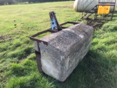 Linkage mounted concrete weight