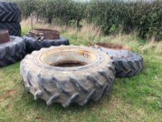 Opico dual wheels with clamps 18.4 x R38 @ 15 percent.