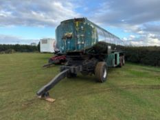 22,000l stainless steel tanker, 6 compartments with front dolly and rear twin axle on 11R22.5 wheels