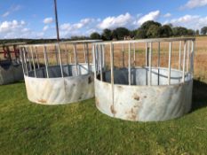 2No galvanised cattle ring feeders