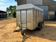 1995 Ranch 12ft livestock trailer with ball hitch, twin axle on 6.00-16 wheels and tyres c/w sheep d