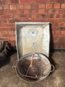 Lead trough and tin bucket. No VAT.