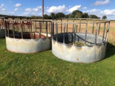 2No galvanised cattle ring feeders