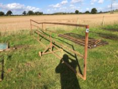 1No 12ft metal field barrier on metal wheels