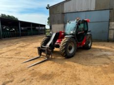 2008 Manitou MLT 634 - 120 LSU Turbo materials handler with Manitou headstock on Michelin 460/70R24