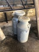 2No milk churns and 1No spare lid. No VAT.