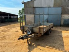 Ifor Williams LM146G 14ft twin axle flat bed trailer with front ladder rack on 185/60R12C wheels and