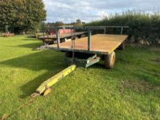 1979 Big K 20ft 4 wheel trailer with metal floor, front and rear rave on 10.0/75-15.3 wheels and tyr