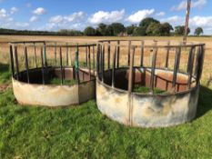 2No galvanised cattle ring feeders