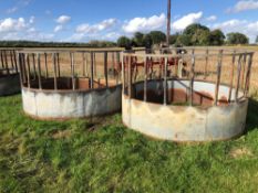 2No galvanised cattle ring feeders