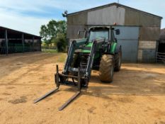 2007 Deutz Fahr Agrotron 165.7 50kph 4wd tractor with Quicke Q65 front loader and pallet tines with