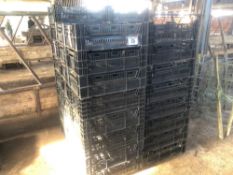 Quantity black plastic trays / crates. No VAT