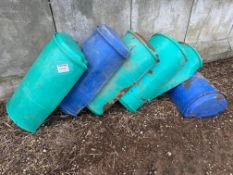 Quantity half plastic feed drums