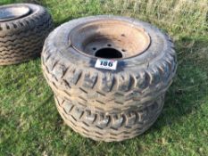 Pair Viskafors 10.0/75-15.3 wheels and tyres