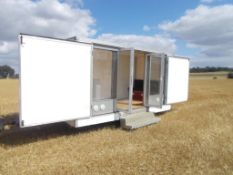 Mobile exhibition twin axle 14ft trailer on 145R12C 86/84 wheels and tyres. Compak chassis no: 20323